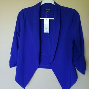 Cobalt blue size S 3/4 sleeve open jacket